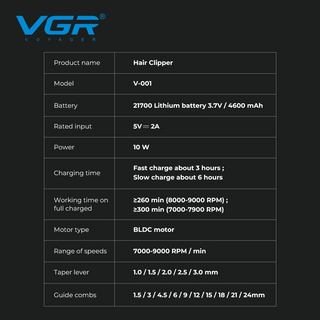 Rasoio Clipper VGR V-001 BLUE EDITION