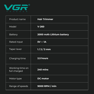 Rasoio Trimmer VGR V-260