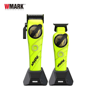 Kit WMARK NG-8637KIT verde: clipper e trimmer con basi di ricarica